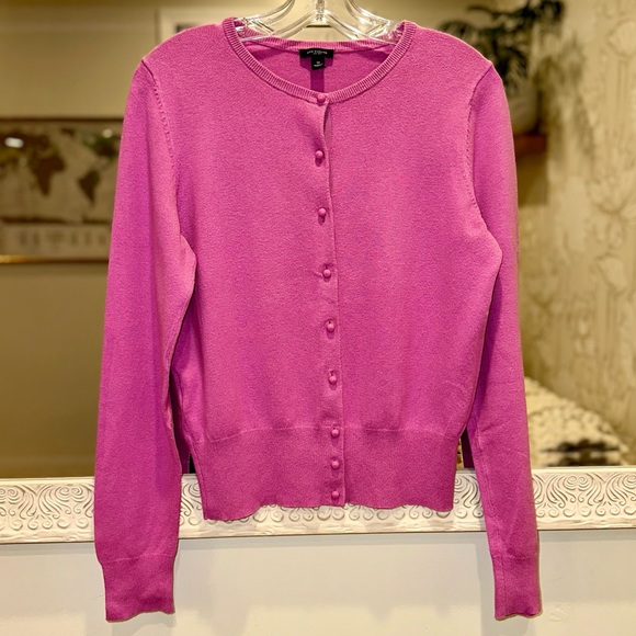 Ann Taylor Pinky Purple Long Sleeve Cardigan Sweater - Front Buttons - M - Picture 7 of 8